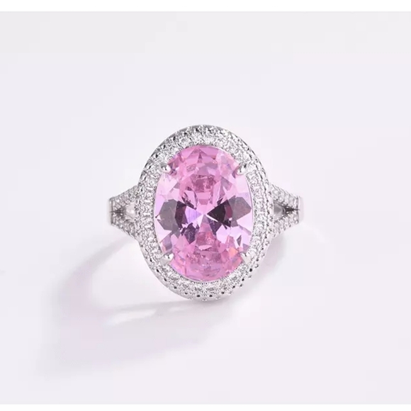 NEW Silver Romantic Pink Diamond Ring - Picture 2 of 6
